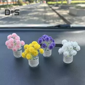 Миниатюрная стеклянная ваза с цветами, искусственный букет, украшения для стола, монтируемые на транспортном средстве цветы бонсай, украшения для домашнего декора D