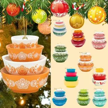 Миниатюрная стековая чаша, подвесное украшение для рождественской елки, акриловые винтажные украшения, стекер, стекируемые чаши, рождественская елка, подвесной декор, подарок One Size синий