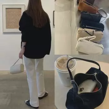 Миниатюрная сумка-держатель для ручек из натуральной кожи Niche Design - сумка-мессенджер через плечо в стиле 90-х годов