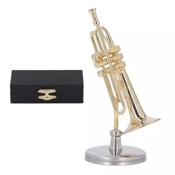 Миниатюрная труба, прочная латунная, изысканный дизайн, романтические вибрации, модель мини-трубы с подставкой, футляр 2.56in