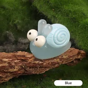 Миниатюрная улитка, водный микроландшафт, украшение, светящаяся улитка, настольные украшения, мини-улитка, декор для сада синий