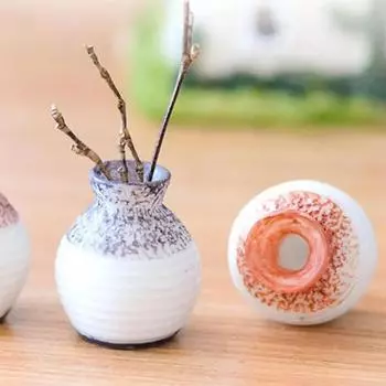 Миниатюрная ваза из смолы с маленьким горлышком, аксессуар для рукоделия, украшение для дома и сада, аксессуары для украшения дома, изящная ваза, орнамент