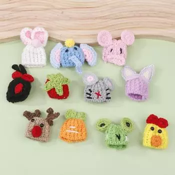 Миниатюрная вязаная крючком шапка-игрушка в виде попугая, хомяка, тигровой шкуры, кореллы, головной убор для попугая, мини синий