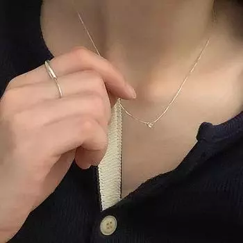 Миниатюрное ожерелье из циркония для женщин, простая маленькая мини-цепочка с одним бриллиантом на ключицу из нержавеющей стали, японское и корейское ожерелье Mori