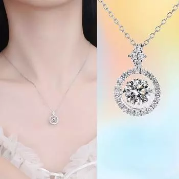 Миниатюрное ожерелье с подвеской из стерлингового серебра 925 пробы с муассанитом, ослепительное легкое ожерелье для женщин, роскошный подарок на День святого Валентина 925 silver