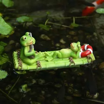Миниатюрное украшение для сада фей, статуя, фигурки лягушек, плавающий пруд, аквариум, ландшафтный орнамент, домашний декор для улицы