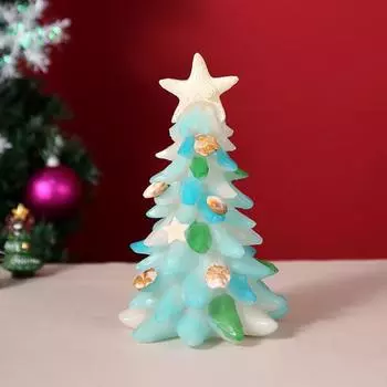 Миниатюрное украшение на елку из морского стекла, морская звезда, ракушка, фигурка на рождественскую елку в морском стиле