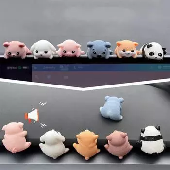 Миниатюрное украшение в виде животного из смолы, откидывающаяся фигурка животного, коллекционная панда, коала, украшение для экрана компьютера, центральной консоли автомобиля, навигатора 6