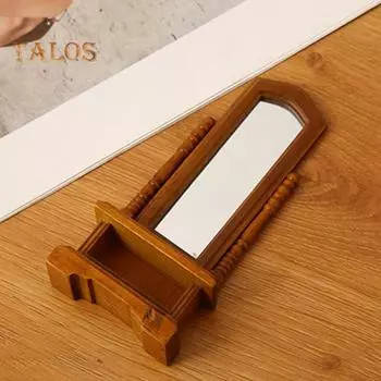 Миниатюрное зеркало в полный рост, зеркало для кукольного домика с ящиком, винтажное мини-зеркало для туалета на 1 человека:Декор спальни кукольного домика в масштабе 12