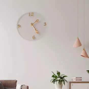 Миниатюрные часы для кукольного домика 1:12 Scale Wall Акрил Круглый Прозрачный Мебель