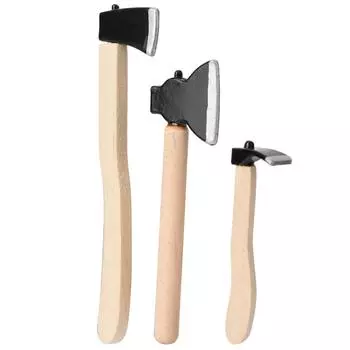 Миниатюрные фермерские инструменты с деревянной ручкой и металлическим концом для кукольного домика 1/12