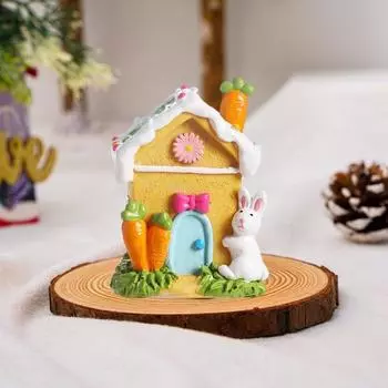 Миниатюрные фигурки для домиков Yousheng, маленькая статуэтка пасхального кролика, пряничного домика, смоляное микроландшафтное украшение для стола для домашнего декора
