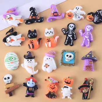 Миниатюрные фигурки для сада на Хэллоуин Мини-украшения в виде тыквенных привидений из смолы Мини-фигурки для Хэллоуина для самостоятельного изготовления аксессуаров