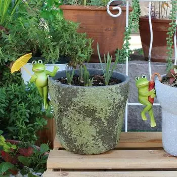 Миниатюрные фигурки лягушек, декор для кашпо, милые аксессуары для цветочных горшков, статуэтка лягушки из смолы, волшебный сад, эстетические украшения для растений зелёный
