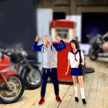 Миниатюрные фигурки мальчиков и девочек, масштаб 1/64, коллекционные фигурки для песочного стола