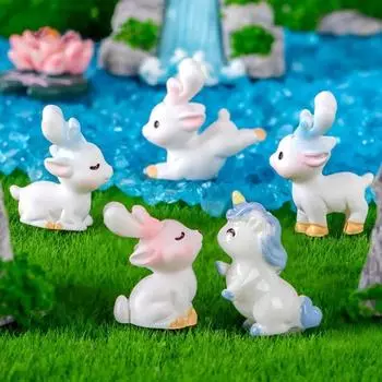 Миниатюрные фигурки, милые маленькие лоси, олени, животные, микроландшафтные украшения для украшения дома, декор комнаты, настольные аксессуары