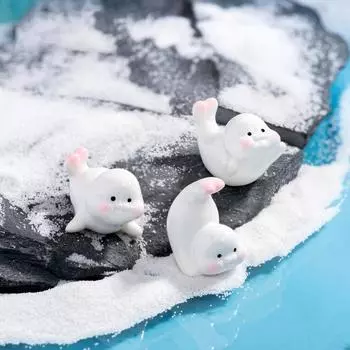 Миниатюрные фигурки, милые мультяшные красочные тюлени, микроландшафтные украшения для украшения дома, аксессуары для аквариума