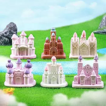 Миниатюрные фигурки, милые однотонные/светящиеся замковые микроландшафтные украшения для украшения дома, украшения автомобиля, аксессуары для комнаты A4