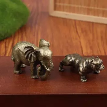 Миниатюрные фигурки слонов, черепах, собак, чайных питомцев, украшения для стола, украшения из металла, животные, домашний декор, гостиная 3.5*1.8cm
