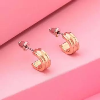 Миниатюрные гладкие серьги-кольца Estele с золотым покрытием для женщин