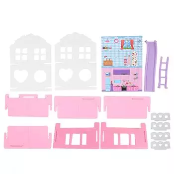 Миниатюрные игрушки для кукольного домика DIY Kid Assemble Doll House Baby Toy Boy Girls GiftA Style