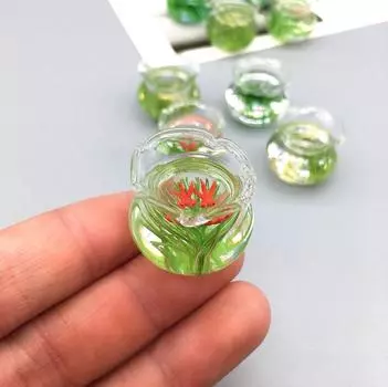 Миниатюрные игрушки-еда 1:12 кукольных аксессуаров, имитация стеклянного аквариума для золотых рыбок One Size чёрный