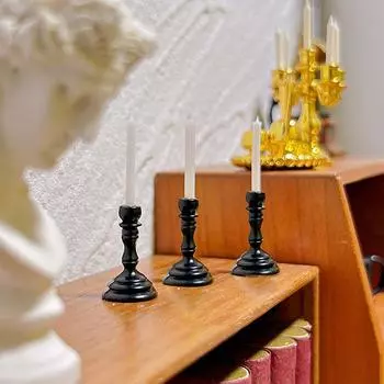 Миниатюрные имитационные подсвечники, модель украшения для кукольного домика, свечи, мебель, игрушка, ролевые игры, украшения для кукольного домика, аксессуары