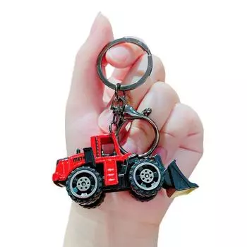 Миниатюрные инженерные машинки, брелок-шарм, инерционная мультяшная игрушечная машинка, брелок-подвеска, крючок с защитой от отсоединения, инструмент для снятия стресса B красный