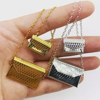 Миниатюрные куклы Миниатюрная сумка Украшения для кукольного домика Кукольная сумка Мини-металлическая кукольная сумка Аксессуары для кукол 21mm*18mm*3mm серебряный