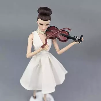 Миниатюрные музыкальные инструменты 1/6 кукольные аксессуары для куклы Барби DIY скрипка для куклы BJD детская игрушка украшение для дома подарок для девочки коричневый