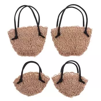 Миниатюрные плетеные сумки для кукольного домика Сумка через плечо для кукольного домика Аксессуары для кукол
