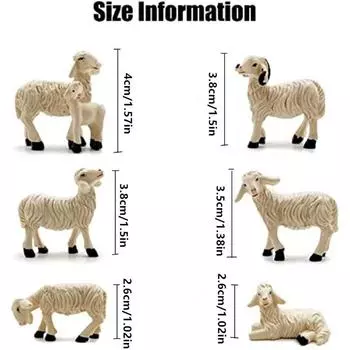 Миниатюрные садовые фигурки, садовые статуи овец, уличный декор, садовое искусство, уличный декор для осени и зимы