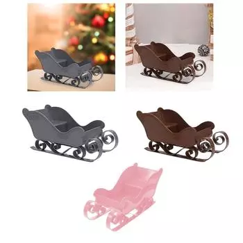 Миниатюрные сани Санты, рождественские коллекционные мини-сани, украшение, фигурка саней розовый