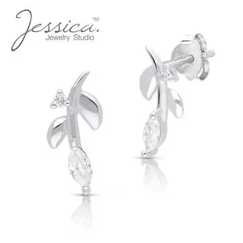 Миниатюрные серьги-гвоздики из стерлингового серебра 925 пробы с оливковой ветвью, гипоаллергенные серьги-гвоздики на каждый день