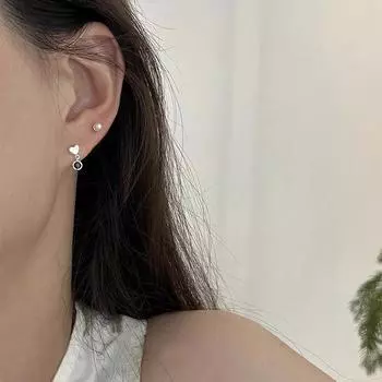 Миниатюрные серьги с подвеской в виде черного бриллианта Love, маленькие и простые, а также универсальные серьги Niche