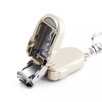 Миниатюрные складные кусачки для ногтей из цельной стали, портативные дорожные кусачки для ногтей с брелоком для маникюра чёрный