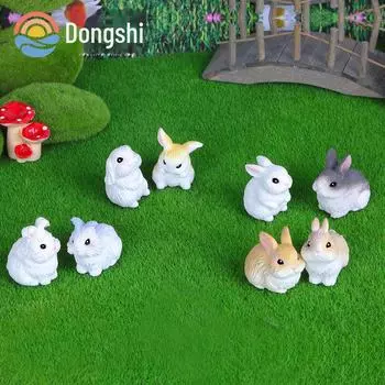 Миниатюрные украшения для сада в виде кролика — милые, реалистичные украшения из смолы для креативного ландшафтного дизайна Long-haired lop-eared rabbit