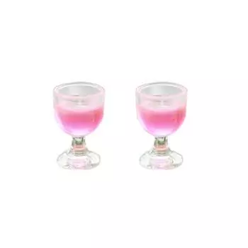 Миниатюрный бокал для вина, миниатюрный пищевой кукольный домик, 1: 6, 1:12, модель дома, предметы декора розовый