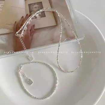 Миниатюрный браслет-треугольник на ключицу из стерлингового серебра S925 - стиль Ins в корейском стиле 925 Silver