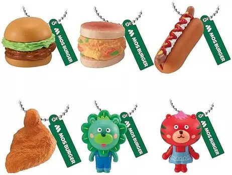 Миниатюрный брелок Mos Burger 2, коробка из 20 штук [Bandai]