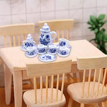 Миниатюрный чайный сервиз с чайником и чашками для домашнего декора style A