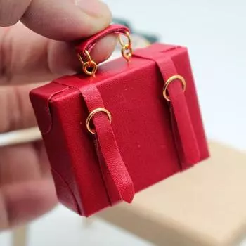 Миниатюрный чемодан для кукольного домика, деревянный портфель, украшение для сумки «сделай сам», масштаб 1/6 1/12, аксессуары для кукол, реквизит для фотографий, микропейзажный декор чёрный