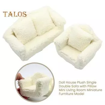 Миниатюрный диван 1:12 масштаб Мини Дом Диван Плюшевая Миниатюрная Мебель Куклы Аксессуары Для Дома Фото Реквизит Подарок для Мальчиков Девочек Single