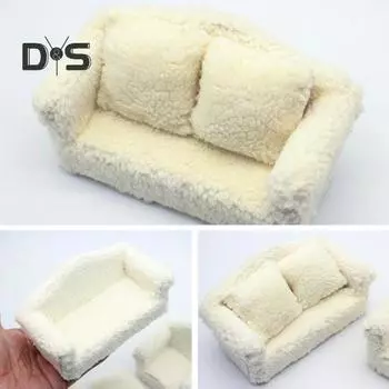 Миниатюрный диван 1:12 масштаб Мини Дом Диван Плюшевая Миниатюрная Мебель Куклы Аксессуары Для Дома Фото Реквизит Подарок для Мальчиков Девочек Single