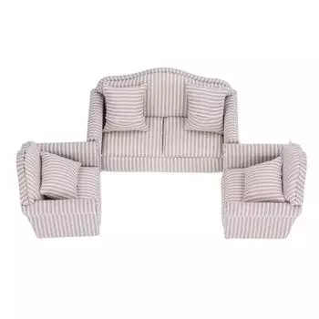 Миниатюрный диванчик, имитация мягкого кукольного домика, аксессуары для дивана с подушками для ребенка 3 лет, выше