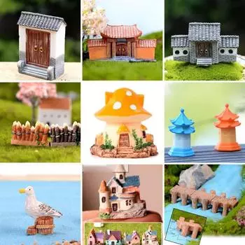 Миниатюрный дом A Building Mushroom Aquarium Rockary Фигурка Fairy Garden Terrarium Home Fish Tank Landscape Decor Accessories