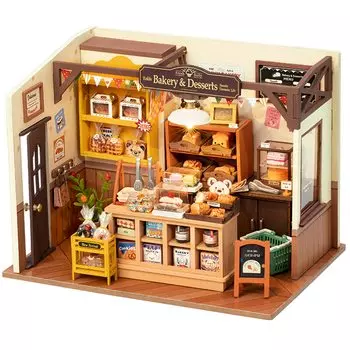 Миниатюрный домик Rolife, кукольный домик, пекарня Becca s Baking House, пекарня, DIY, 3D-головоломка, светодиодный набор для самостоятельной сборки, деревянная головоломка, деревянное ремесло, иллюстрации