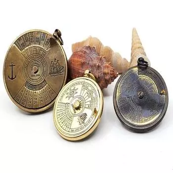 Миниатюрный календарь из латуни 37 мм, 40 мм и 50 мм Маленький рабочий регулируемый календарь 50 мм или 100 мм