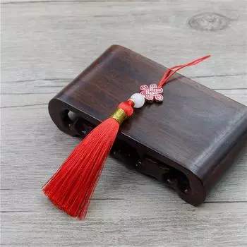 Миниатюрный китайский узел с бахромой в виде уха, китайский ветер, закладка для руки, чехол для подвешивания, аксессуары для ушей, кулон, маленький бахромой в виде уха Xiangyun knot tassel красный