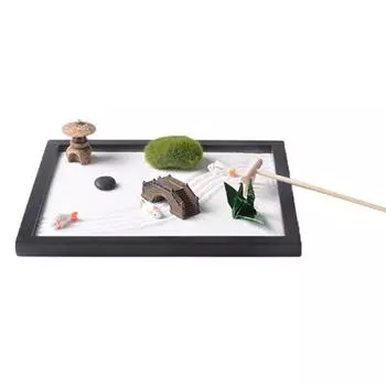 Миниатюрный комплект дзен-сада с песком для медитации, спокойного отдыха, украшения, набор украшений